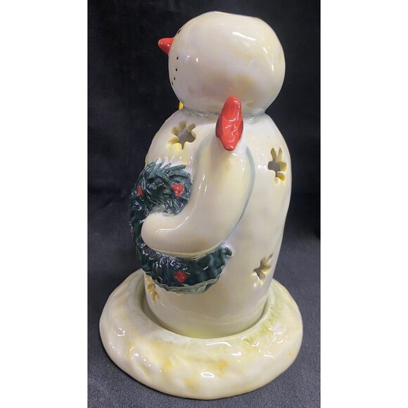 Twilight Snowman Votive Holder 7” Christmas Winter Decor Mary Beth Baxter #7063 - Picture 4 of 8